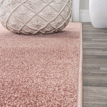 Haze Solid Low-pile Area Rug Pink